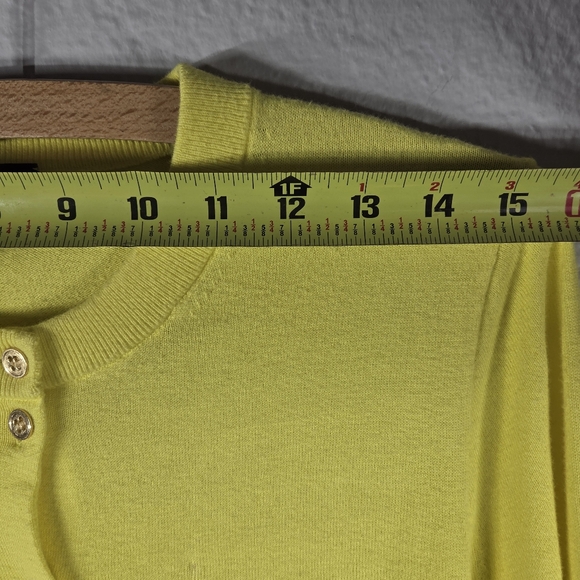 J. Crew Yellow Cardigan Sweater Size S Long Sleeve Button Up Crew Neck Cotton - Picture 15 of 15